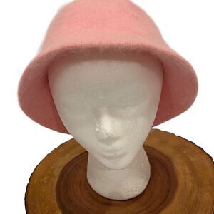Axxents Angora Wool blend Bucket Hat Pink
